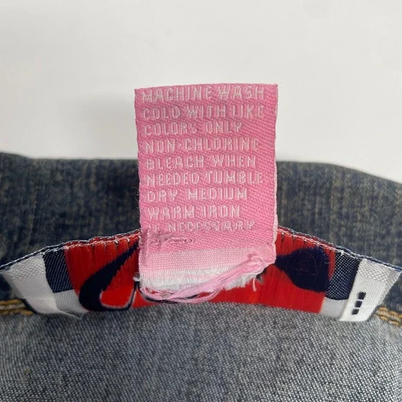 Mwah Jeans Y2K Acid Wash Denim duster Jacket Raw Frayed Edge Cord Leather Lacing - Picture 8 of 11